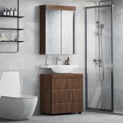 vidaXL Badrumsmöbelset med hylla TULUM Brun Ek Konstruerat trä