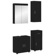 vidaXL Badrumsmöbelset TULUM 4 pcs Svart 60 x 34 x 63 cm