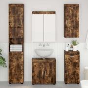 vidaXL Badrumsmöbelset TULUM 5 pcs Rökt ek 60 x 34 x 63 cm