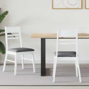 vidaXL Matstolar 2 pcs Vit 43 x 54 x 89 cm Massiv Gummiträ