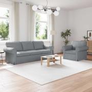 vidaXL Soffset 2 pcs Ljusgrå 215 x 82 x 80 cm tyg