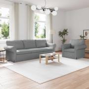 vidaXL Soffset 2 pcs Ljusgrå 245 x 82 x 80 cm tyg