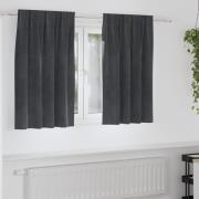 vidaXL Mörkläggningsgardiner 2 pcs Ljusgrå 140 x 140 cm Sammet