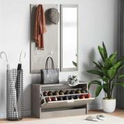 vidaXL Skoskåp 3-i-1 set betonggrå konstruerat trä