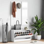 vidaXL Skoskåp 3-i-1 set vit konstruerat trä