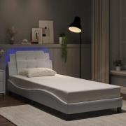 vidaXL Bed Frame with LED without Mattress "Zadar" White 100x203 cm
