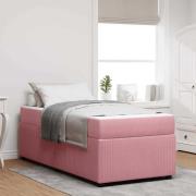 vidaXL Sängram med madrass Rosa 100 x 200 cm tyg