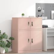 vidaXL Förvaringsskåp Rosa 90 x 40 x 40 cm Stål