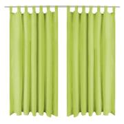 vidaXL Gardiner i microsatin 2 st med öglor 140x175 cm grön