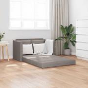 vidaXL Golvbäddsoffa 2-i-1 taupe 112x174x55 cm tyg