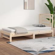 vidaXL Utdragbar dagbädd 2x(90x190) cm massiv furu
