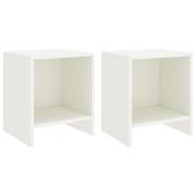 vidaXL Sängbord 2 st vit 35x30x40 cm massiv furu