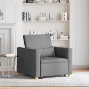 vidaXL Utdragbar soffbed enkel med hjul Mörkgrå 90 x 165 x 87 cm tyg