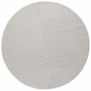 vidaXL Områdesmattor Rund PALMERAS Kräm Ø 160 CM Polyester