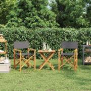 vidaXL Regissörsstolar 2 st grå massiv teak