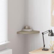 vidaXL Svävande hörnhylla ek 35x35x3,8 cm MDF