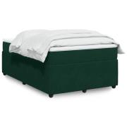 vidaXL Ramsäng med madrass mörkgrön 120x190 cm sammet