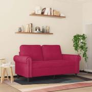vidaXL 2-sitssoffa vinröd 120 cm sammet