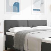 vidaXL Höjdjusterbar Sänggavel med huvudgavel Mörkgrå 144 cm tyg