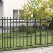 vidaXL Spikring stängsel Svart 200 x 130 cm Pulverlackerat stål