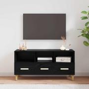 vidaXL TV-skåp med låda Svart Ek 102 x 36 x 50 cm Konstruerat trä