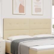 vidaXL Höjdjusterbar Sänggavel med huvudgavel Kräm 200 cm tyg