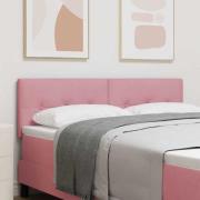 vidaXL LED huvuddyna med LED-ljusslingor Rosa 144 cm Sammet