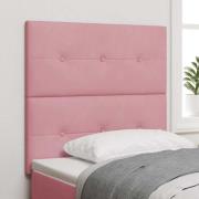 vidaXL LED huvuddyna med LED-ljusslingor Rosa 90 cm Sammet