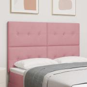 vidaXL LED huvuddyna med LED-ljusslingor Rosa 144 cm Sammet