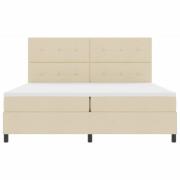 vidaXL Bäddfjäder med madrass med led Kräm 200 x 200 cm tyg