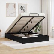 vidaXL Ottoman Sängram Svart Ek 193 x 120 x 25 cm Spånskiva