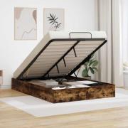 vidaXL Ottoman Sängram Rökt Ek 193 x 135 x 25 cm Konstruerat trä
