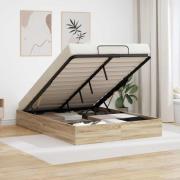 vidaXL Ottoman Sängram Sonoma-ek 193 x 120 x 25 cm Konstruerat trä