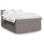 vidaXL Ramsäng med madrass taupe 140x200 cm tyg