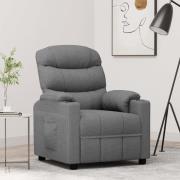 vidaXL Reclinerfåtölj ljusgrå tyg