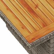 vidaXL Trädgårdssoffset med dynor 7 delar grå konstrotting akaciaträ