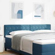 vidaXL LED huvuddyna med LED-ljusslingor Mörkblå 180 cm Sammet