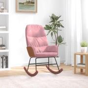 vidaXL Gungstol rosa sammet