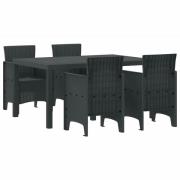 vidaXL Trädgårdsmöbelset 5 pcs Antracit Polt rotting
