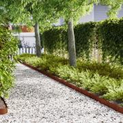 vidaXL Kant för gräsmatta 30 pcs Rostig 100 x 0,05 x 15 cm