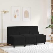vidaXL | Modulsofa utan armstöd | Svart 55 x 74 x 82 cm Sammet