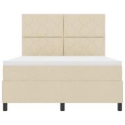 vidaXL Bäddfjäder med madrass med led Kräm 160 x 200 cm tyg