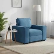 vidaXL Soffstol blå 100x78x84 cm sammet