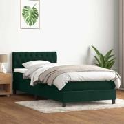 vidaXL Ramsäng med madrass mörkgrön 80x220 cm sammet