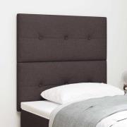 vidaXL Höjdjusterbar Sänggavel med huvudgavel Mörkbrun 80 cm tyg