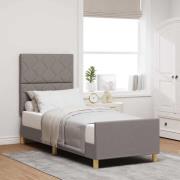 vidaXL Sängram med huvudgavel Taupe 80 x 200 cm tyg