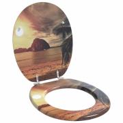 vidaXL Mjukt stängande toalettlock Orange 44 x 38 cm MDF-board