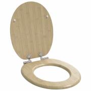 vidaXL Mjukt stängande toalettlock Ljus Bambufärg 44 x 38 cm MDF-board