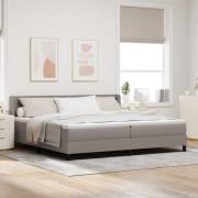 vidaXL Bäddfjäder med huvudgavel Taupe 200 x 200 cm tyg