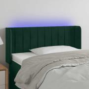 vidaXL Sänggavel LED mörkgrön 83x16x78/88 cm sammet